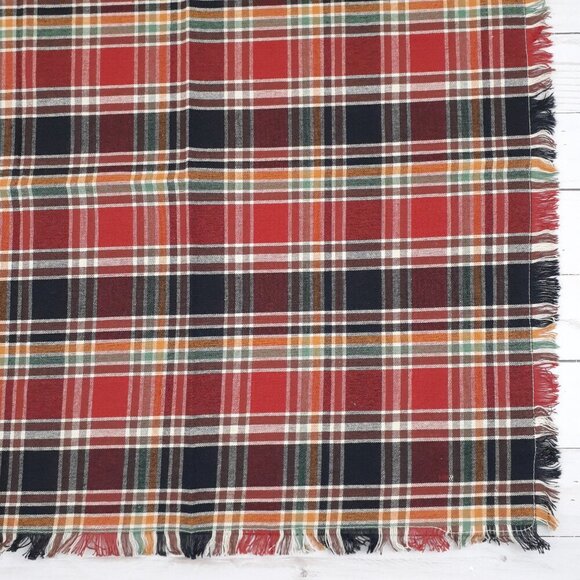 Fabric Dinner Napkins High Country Plaid Set of 4 Black Orange 20x20 Cotton - Picture 2 of 2
